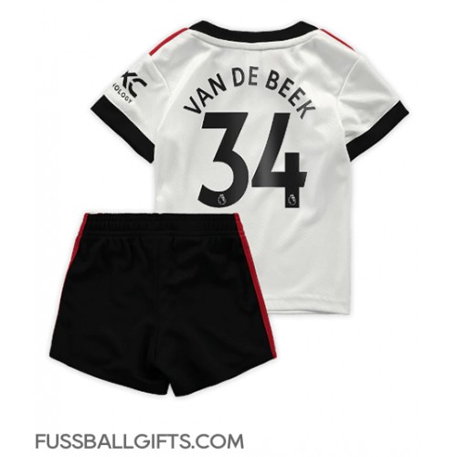 Manchester United Donny van de Beek #34 Fußballbekleidung Auswärtstrikot Kinder 2022-23 Kurzarm (+ kurze hosen)